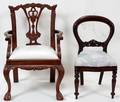 120382 MAHOGANY CHILDRENS CHAIRS TWO H 19  21
