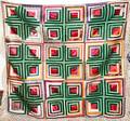 110350 ANTIQUE LOG CABIN STYLE QUILT W 66 L 66