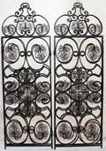 102337 SPANISH WROUGHT IRON FOUR PANEL SCREEN H 60