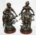 082344 F MOREAU FRENCH SPELTER FIGURES C 1890