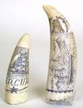 Two whale teeth