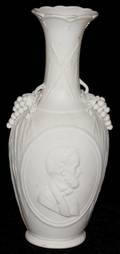 081366 AMERICAN PARIAN WARE PORTRAIT VASE MID 19TH C