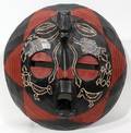 080305 AFRICAN CARVED  POLYCHROME WOOD MASK DIA 20