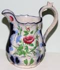 072402 ENGLISH PAINTED IRONSTONE PITCHER 19TH C H 8