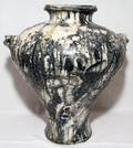 072401 RICHARD JERZY POTTERY VASE H 15 DIA 11 12