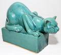 072399 CHINESE POTTERY CAT FOUNTAIN H 10 L 15