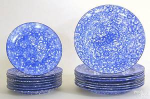 Eight Stangl spongeware plates