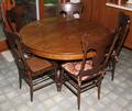 071480 AMERICAN OAK TABLE H 30 DIA 53  SET OF CH