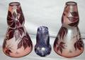 070381 VAL ST LAMBERT CAMEO GLASS VASES 3 PCS