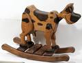 070359 VINTAGE CHILDS WOOD ROCKING COW H 23 L 27