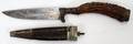 120414 STAG HANDLE DAGGER WLEATHER SHEATH L 4 BLADE
