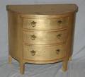 100422 GILT WOOD DEMI LUNE COMMODE H 25 W 28
