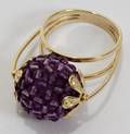 092396 ITALIAN 14 KT YELLOW GOLD  AMETHYST RING