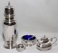091491 SHEFFIELD PLATE MUFFINEER STERLING OPEN SALT