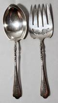 091479 LUNT NELLIE CUSTIS STERLING FORK  SPOON SET