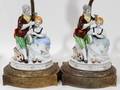 082357 FIGURAL PORCELAIN BOUDOIR LAMPS PAIR C 1920