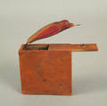 Pennsylvania painted bird in box trick toy 19th c