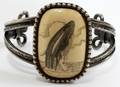 071503 SCRIMSHAW  SILVER CUFF BRACELET 20TH C W 2