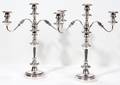 070409 SILVER PLATE CONVERTIBLE CANDELABRAS