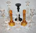 070384 VAL ST LAMBERT GLASS CANDLESTICKS