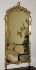 062433 LA BARGE SILVER GILT MIRROR H 66 W 29