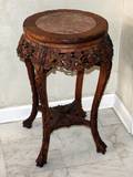 062422 CHINESE MARBLE TOP PEDESTAL H 28 DIA 20