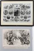 120489 HARPERS WEEKLY WOOD ENGRAVINGS 1864  C 1873