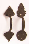Two large American wrought iron thumb latches