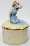 111532 PORCELAIN FIGURAL DRESSER JAR H 7 14