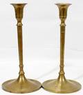 110442 BRASS CANDLESTICKS PAIR H 10