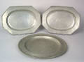 Two English octagonal pewter platters 19th c