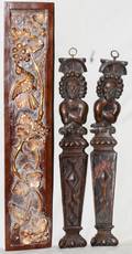 101462 ARCHITECTURAL WALNUT CARVING 20WOOD PANEL