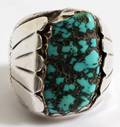 101457 AMERICAN INDIAN SILVER  TURQUOISE RING