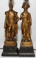 091526 BORGHESE GILT COMPOSITION FIGURAL LAMPS PAIR