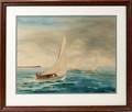 082423 WATERCOLOR SAILBOATS ON WATER C 19401970