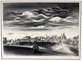 082422 AARON BOHROD LITHOGRAPH 10 X 14 STREET