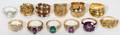080402 14 KT GOLD RINGS TWELVE