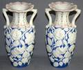 070457 ENGLISH BISQUE VASES PAIR H 7