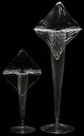 120501 GLASS JACKINTHEPULPIT STYLE VASES 2 H 14