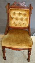 102436 EASTLAKE WALNUT  VELVET LADYS SIDE CHAIR