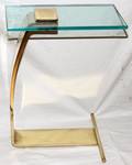 102433 CONTEMP GLASS AND GILT METAL SMALL SIDE TABLE