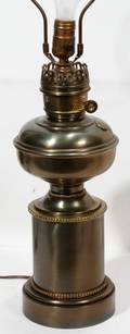 100494 BRASS OIL LAMP ANTIQUE H 28