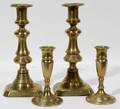 100493 BRASS CANDLESTICKS FOUR H 5  8