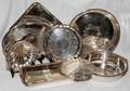 081476 SILVERPLATE TRAYS  SERVING DISHES EIGHT