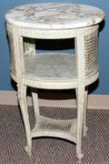 080446 LOUIS XV STYLE WOOD  MARBLE END TABLE H 30
