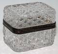 072525 FRENCH SILVER PLATE  PRESSED GLASS BOX C 1920