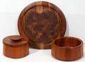 071584 DANSK DANISH TEAKWOOD TRAY  BOWLS THREE PIEC
