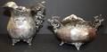 070490 AMERICAN SILVER PLATE CREAM  SUGAR 19TH C