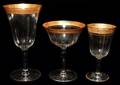070472 CRYSTAL AND FIRED GOLD STEMWARE C1930 23 PCS