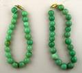 120035 CHINESE JADE BEADED BRACELETS PAIR L 8 12